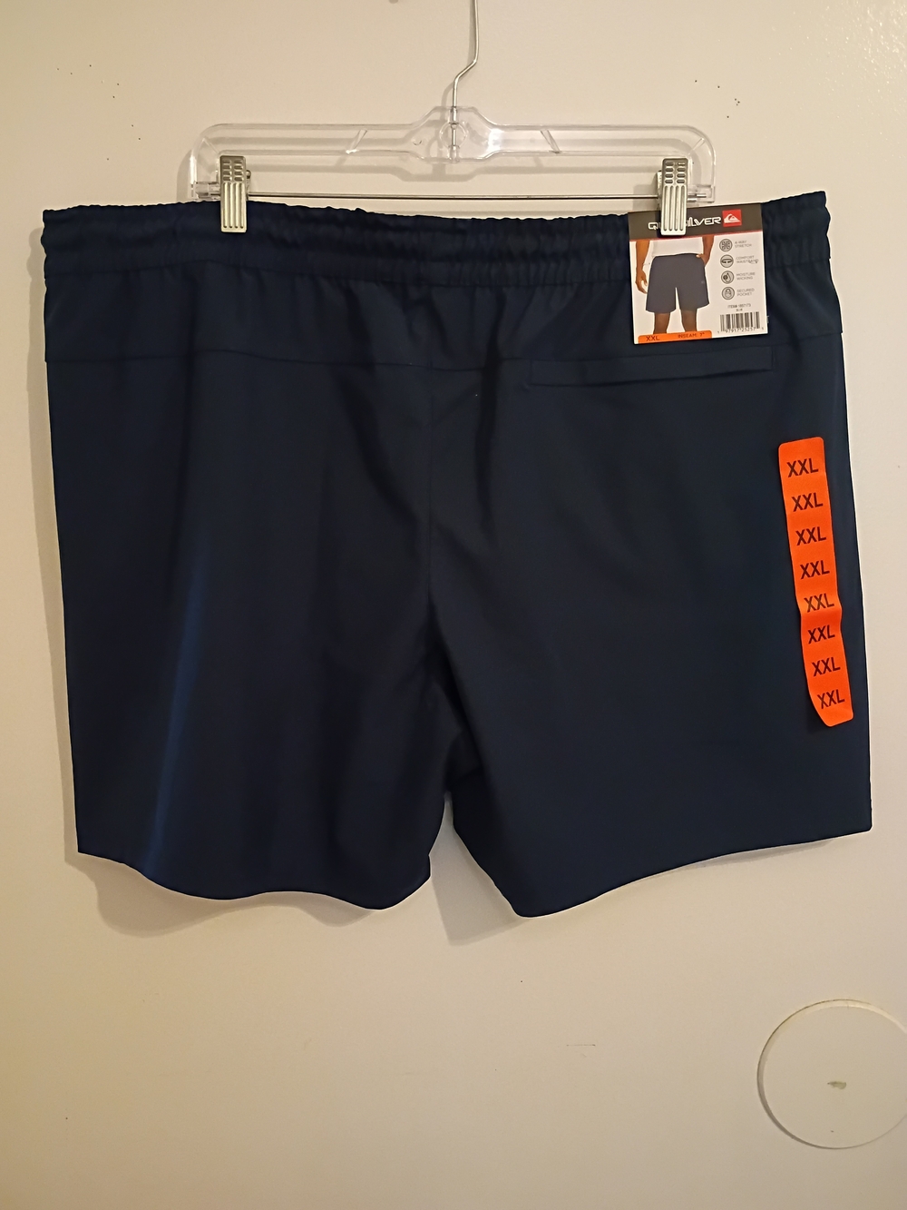 Quiksilver Men's Navy Athletic Shorts with Elastic Waist Sz XXXL